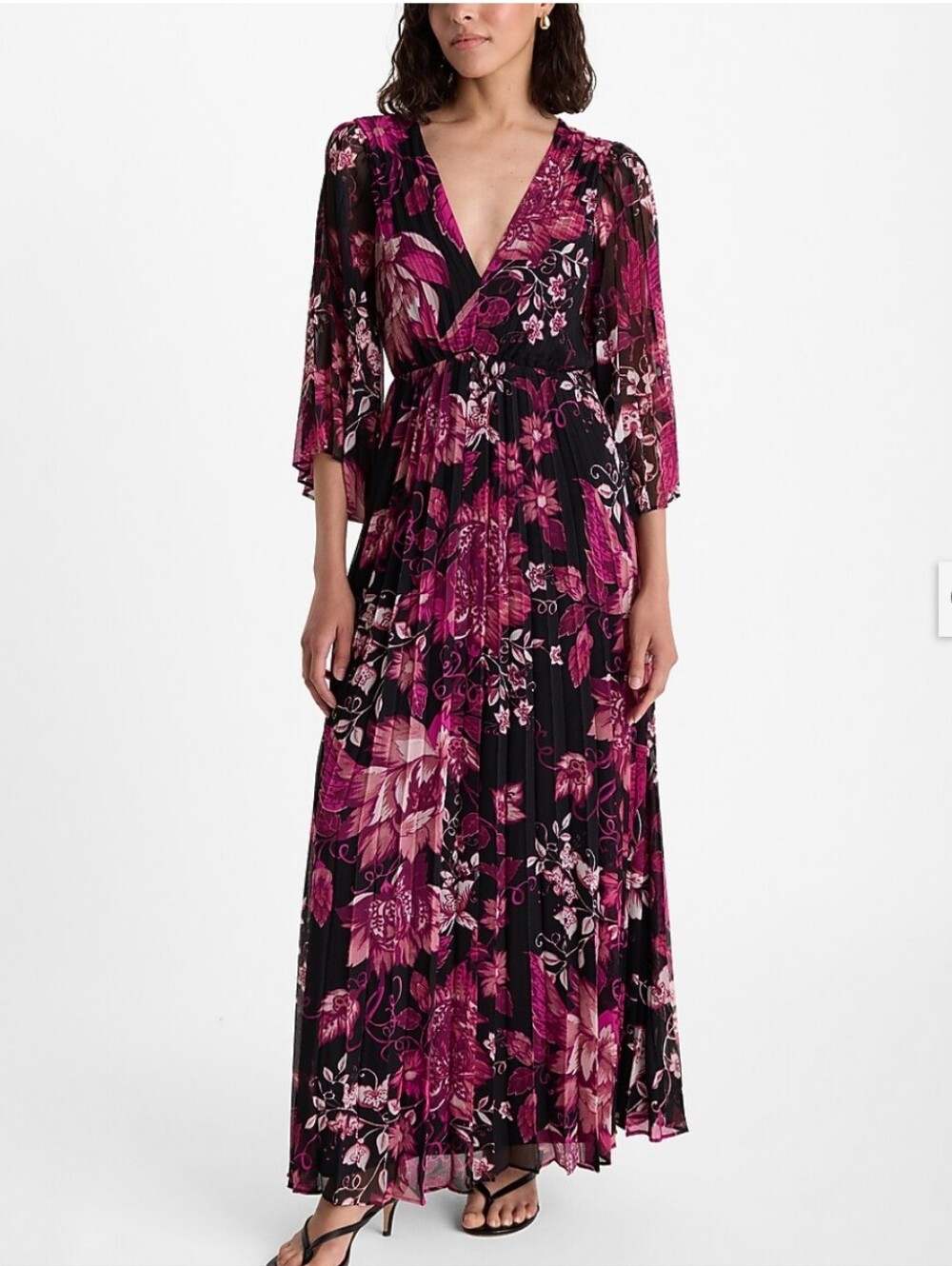 Express - EUC - Floral Pleated Maxi Dress